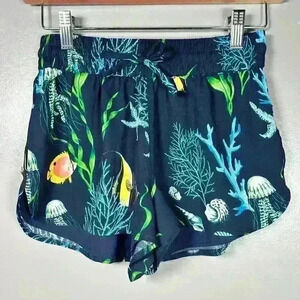 ARITZIA SUNDAY BEST Workout Lounge Athletic Fish Ocean 2" Shorts Size XXS